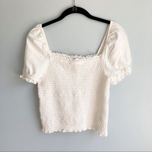 American Eagle Cream Off Shoulder Crop Top